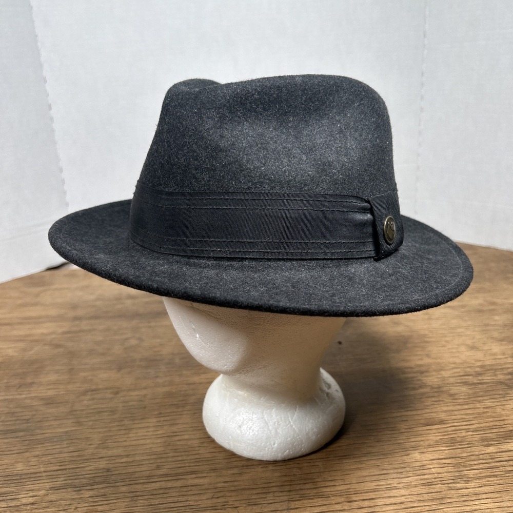 Goorin Brothers The Doctor 100% Wool Fedora Hat Mens Size XL Black Gray